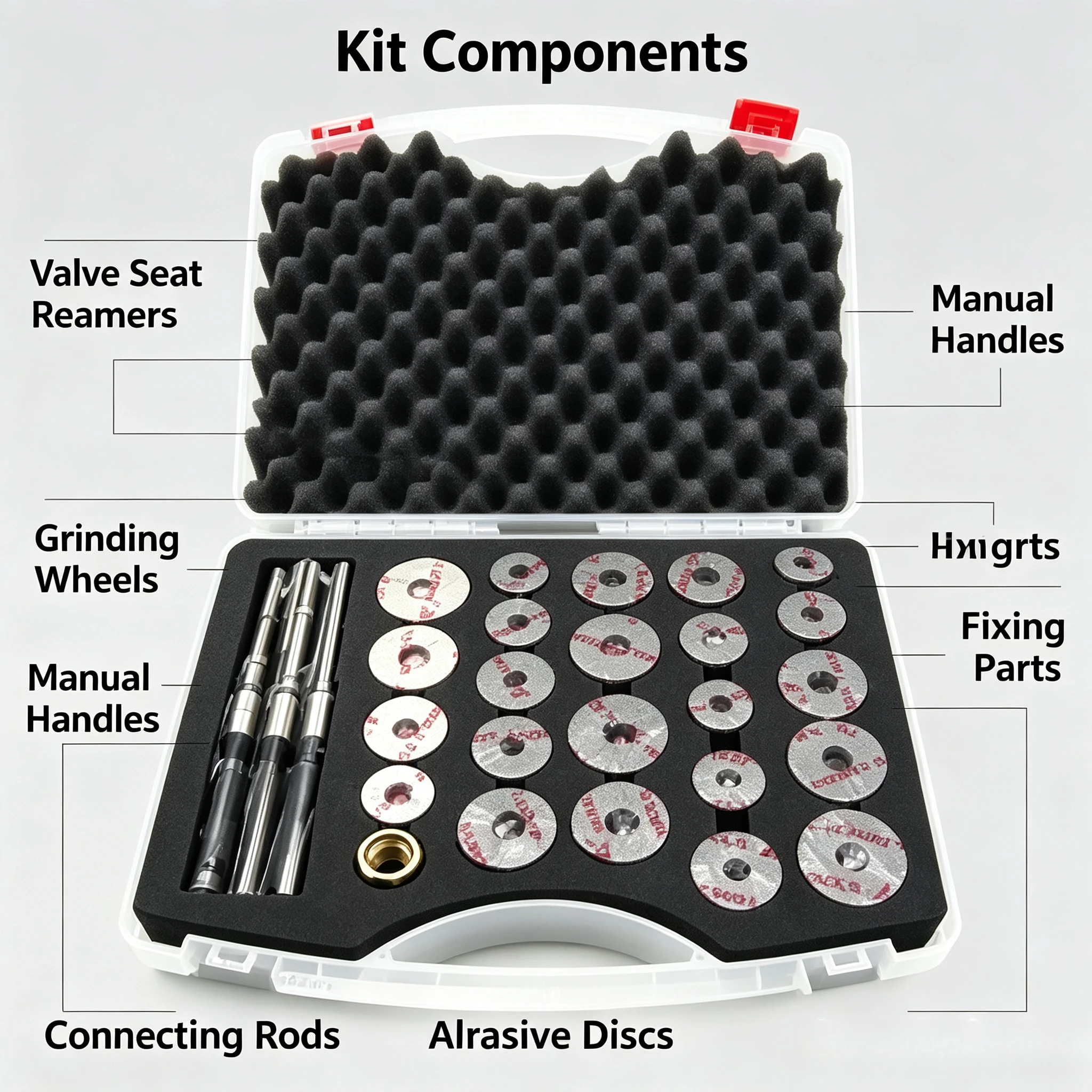 Car Mini Engine Valve Seat Repair Complete Set, Carbide Valve Seat Reamer Grinding Wheel Manual Cutting Grinding Tool Kit