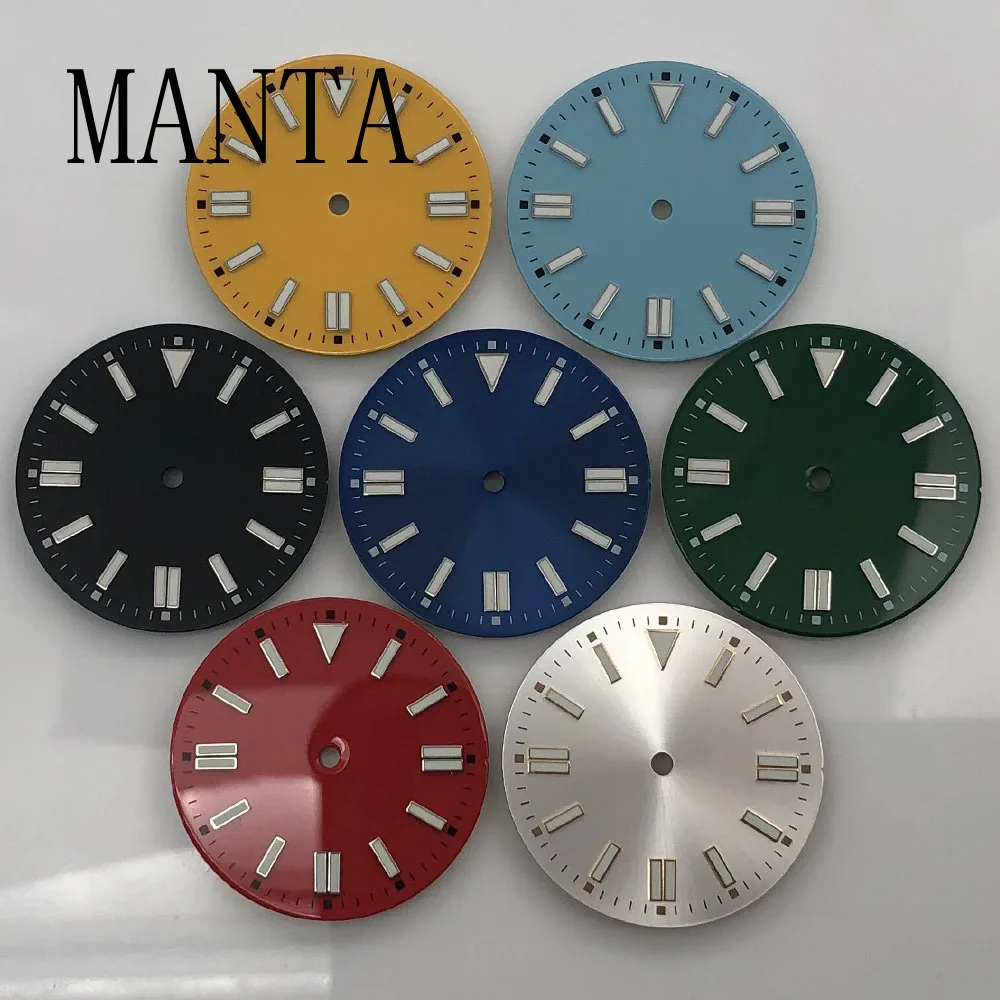 MANTA 28.5mm/31mm Dial Luminous Fit NH35/NH36 ETA2836/2824 Miyota8205/8215 Mingzhu2813/3804 Movement Black Blue Green Yellow Red