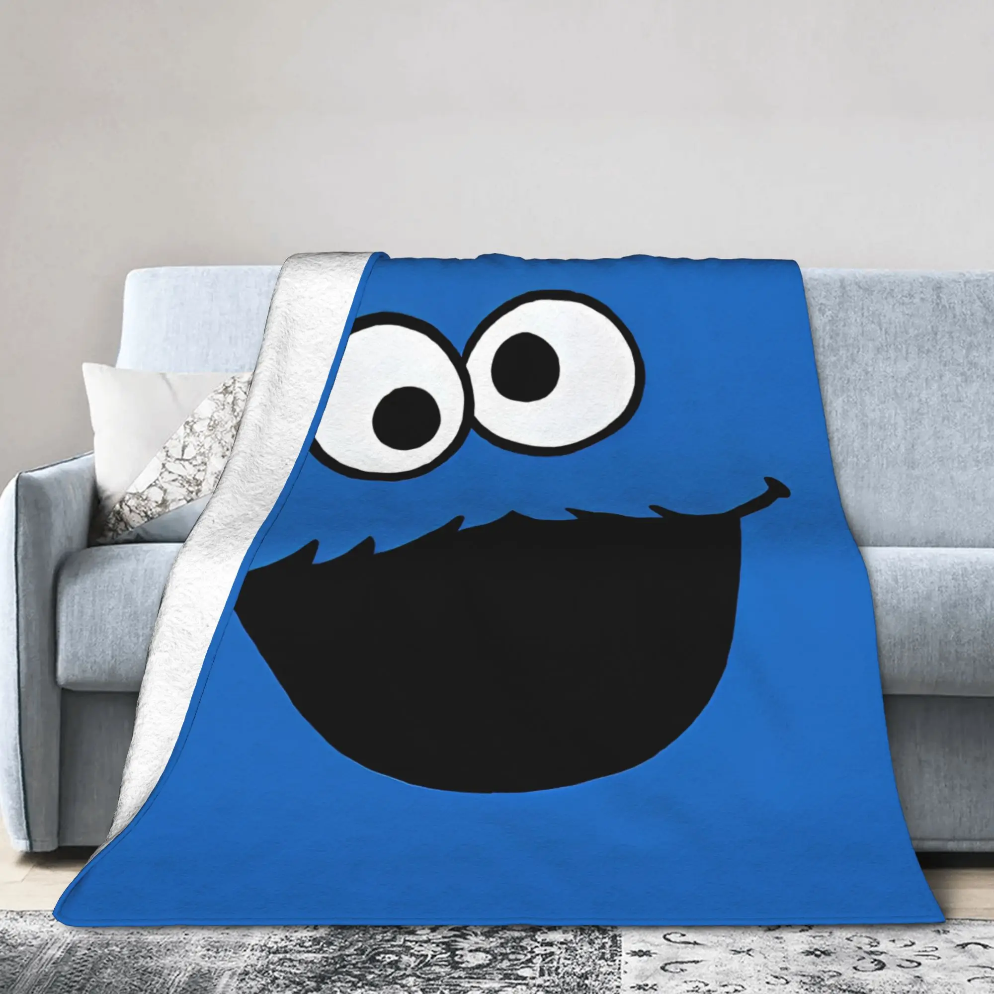 Cookie Monster Blankets Flannel Spring/Autumn Sesames Streets  Multifunction Soft Throw Blankets for Home Couch Rug Piece