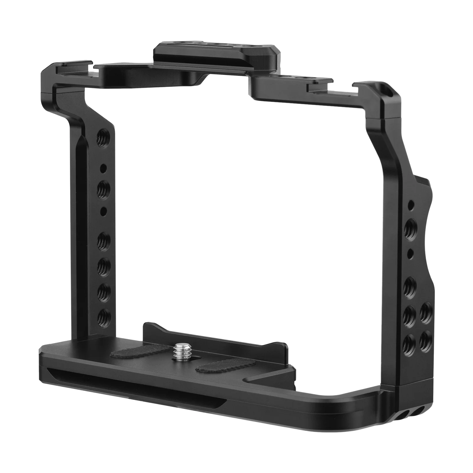 Andoer Camera Cage Aluminum Alloy Video Cage with Dual Cold Shoe Mounts for Sony A7IV/A7III/A7II/A7R III/A7R II/A7S II Camera