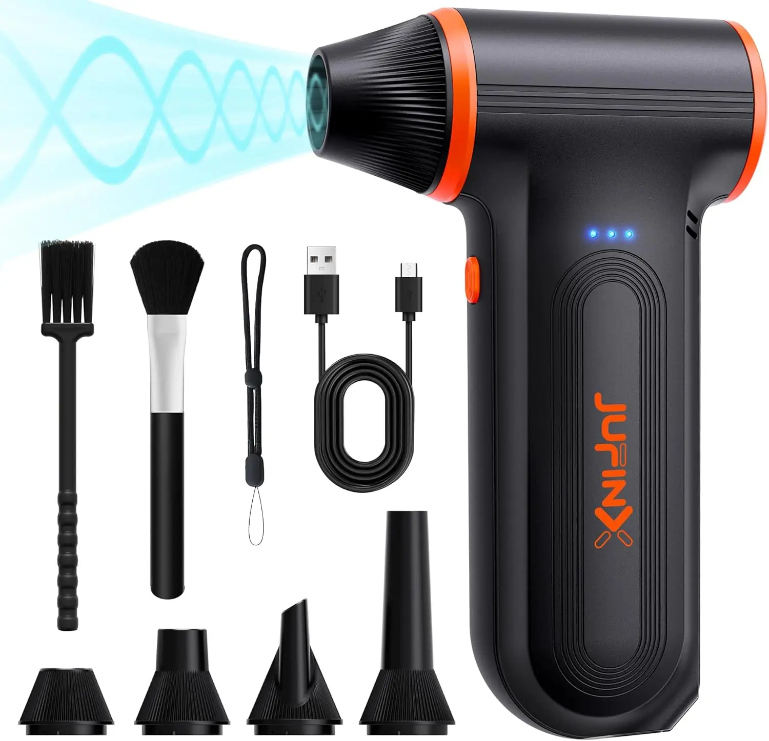 

150,000 RPM Electric Air Duster with Fast Charging, Adjustable for Leaves, Snow, Computer, Keyboard, Car Cleaning