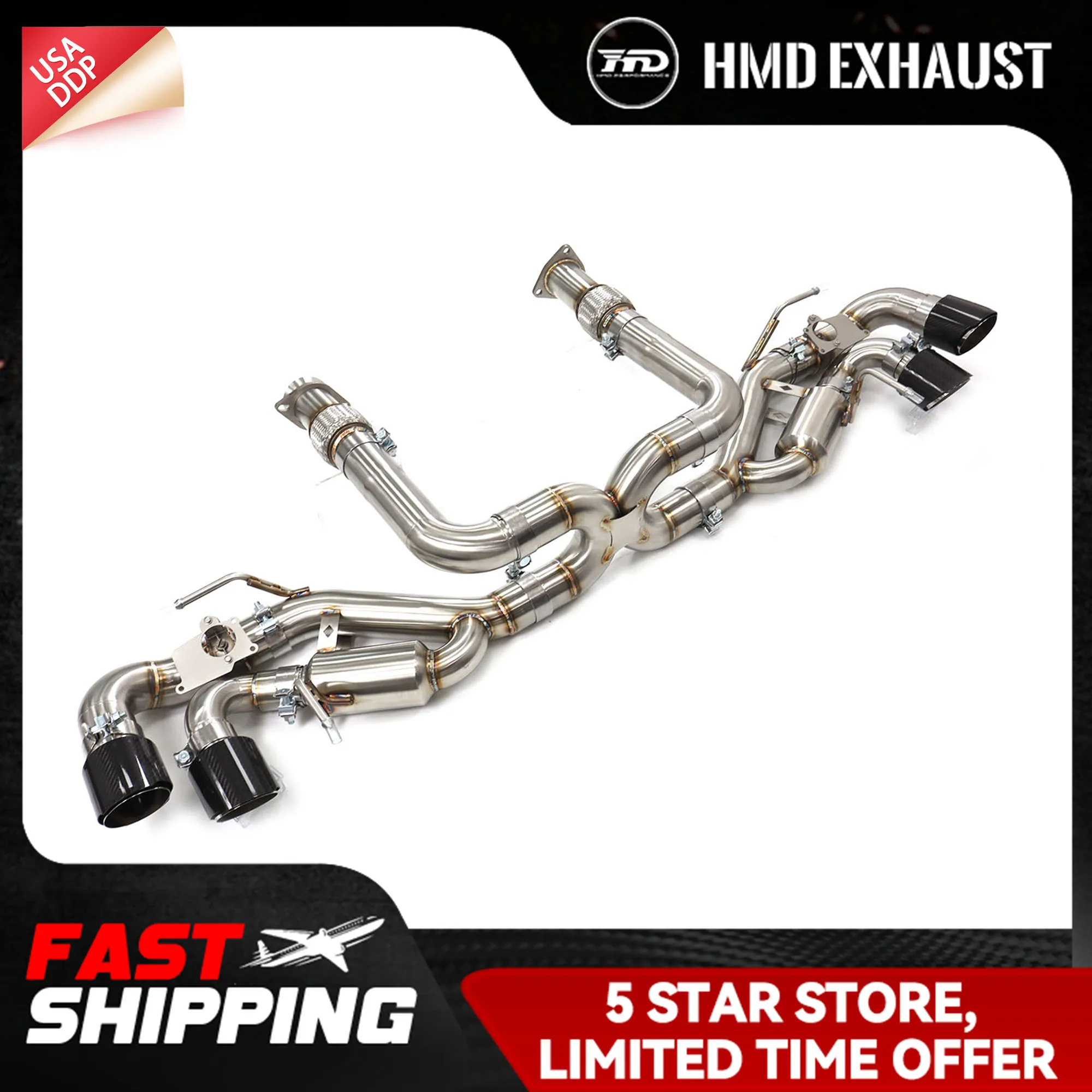 

HMD Exhaust Catback for Corvette C8 Z51 SS304 Lossless installation OEM valve base DIY modification Handcrafted ﻿