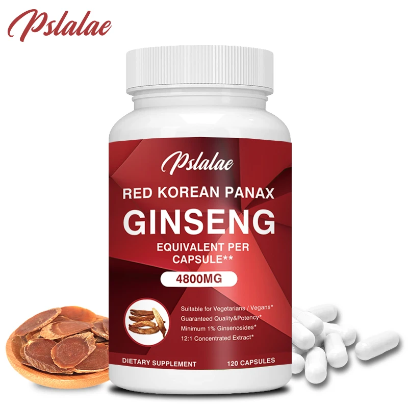 Korean Red Ginseng 4,800 Mg - Dietary Supplement, Men\'s Energy Booster, Improves Focus