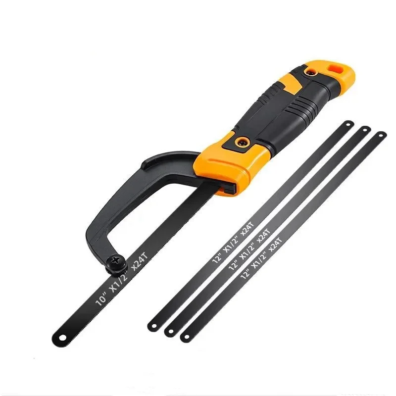 5 Stück flexible, robuste Mini-Sägen, Aluminiumrahmen, kompakter Hack-Metallschneider, Bimetall-HSS-Klinge, Handsäge, Holzbearbeitungswerkzeuge