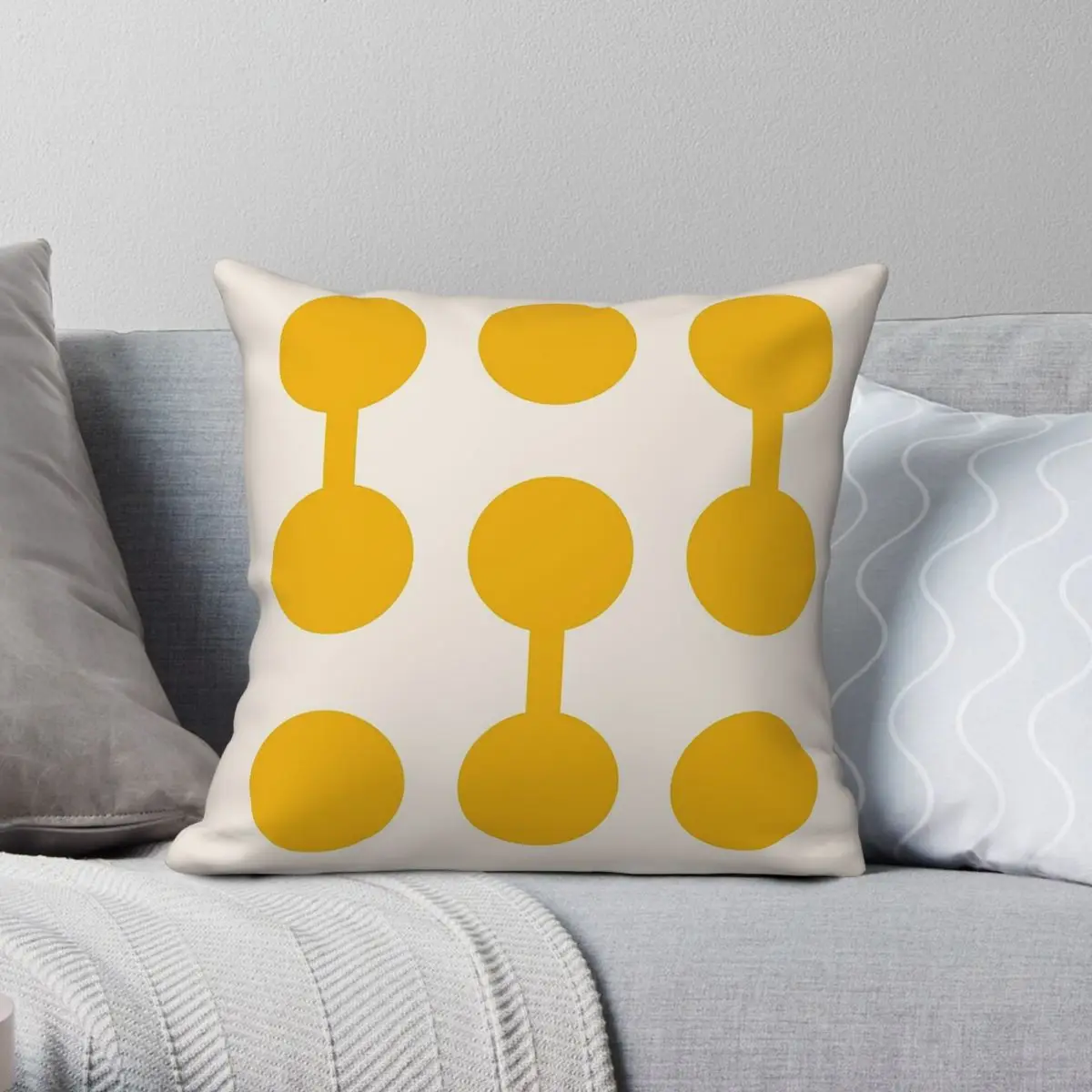 Connections Yellow Bauhaus Square Pillowcase Polyester Linen Velvet Printed Decorative Throw Pillow Case Home Cushion Cover 18