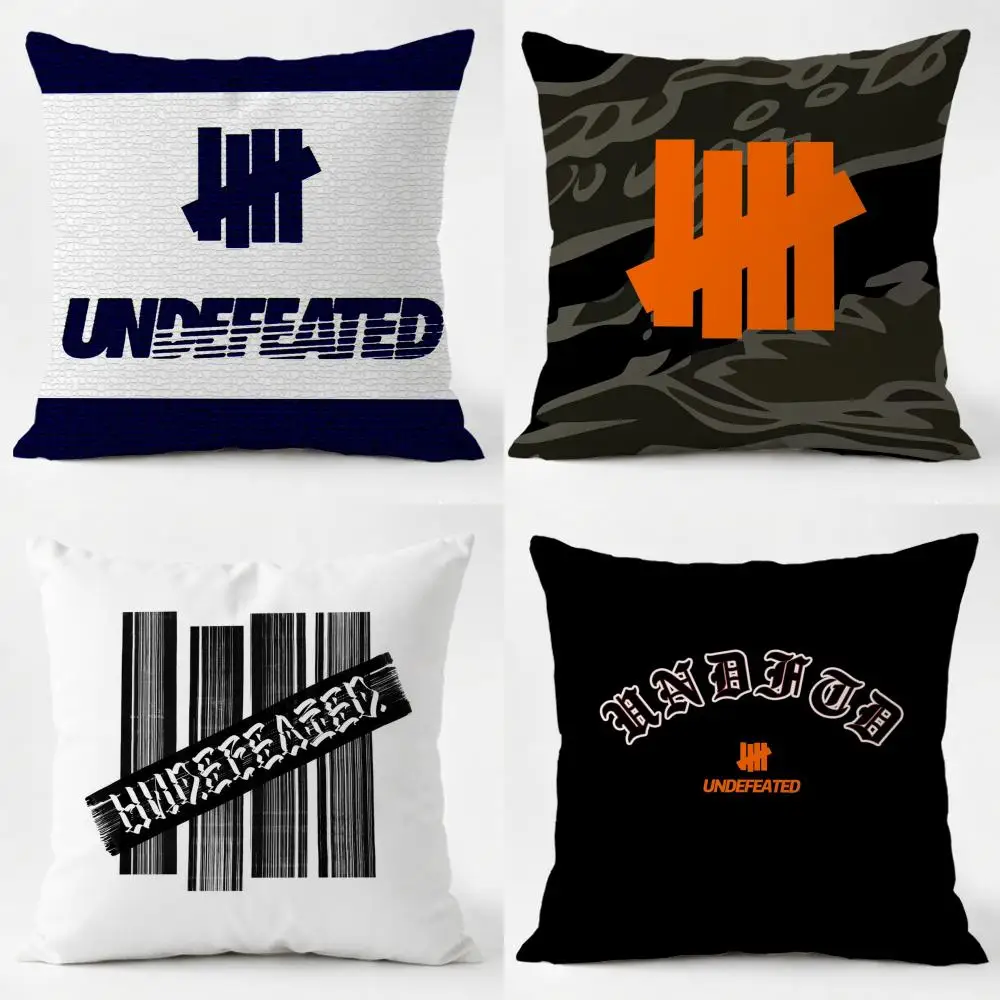U-Undefeated Trend Cushion Cover Daily Washable Linen Pillowcase Soft  for Sofa Bed Home Room Decor