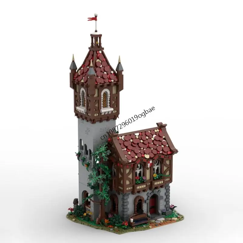 جديد 5756 قطعة Moc الأوروبية القرون الوسطى عرض الشارع غريفين برج القلعة نموذج Diy بها بنفسك الأفكار الإبداعية الاطفال لعبة هدية عيد ميلاد لغز مخصص