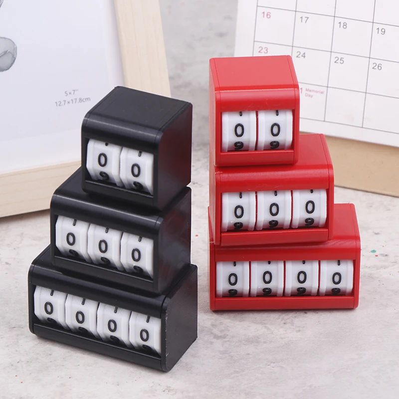 Contatori in plastica Contatore di punteggio del gioco da tavolo Dispositivo di punteggio del biliardino da tavolo Durata del contatore di punteggio del biliardo Aggiornamenti Nero/Rosso