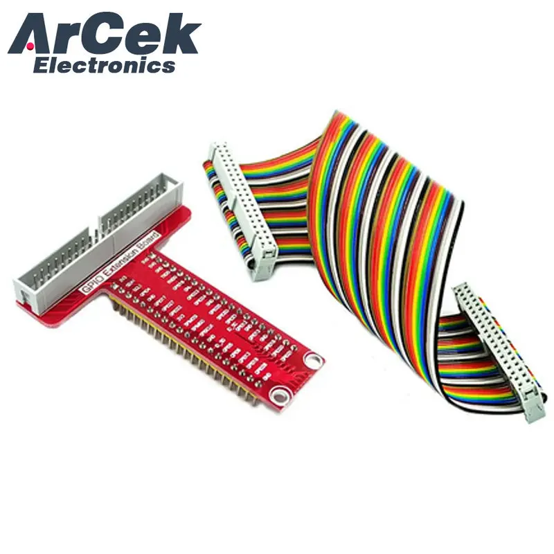 Placa de Expansão GPIO Tipo T, Raspberry Pi 3B +, 4B Acessórios, Cabo 40P