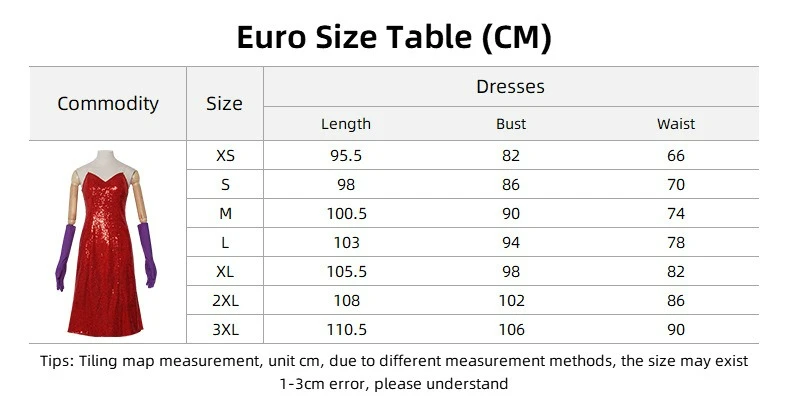 Who Framed Roger Rabbit Jessica Red Sequin Fancy Dress Costumes Halloween Carnival Dress Ladies Nightclub with Gloves Women