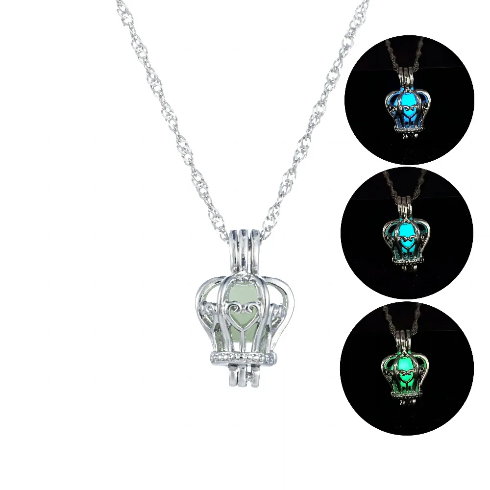 European and American fashion can open luminous small crown necklace simple creative trend luminous jewelry Yiwu manufacturers w