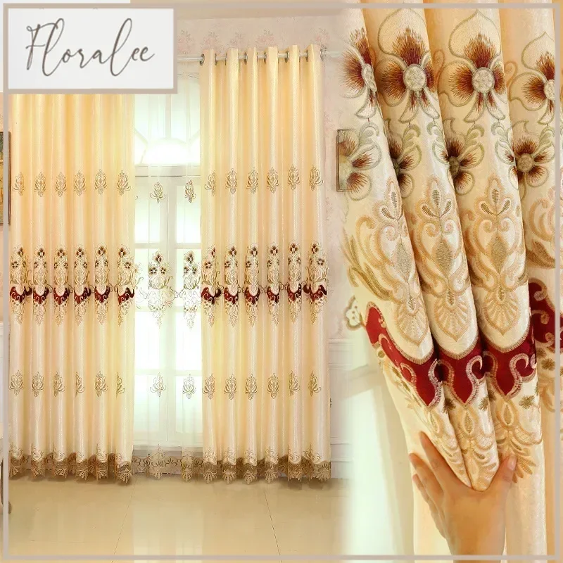 النمط الأوروبي المطرزة زين الانتهاء من ستائر التعتيم لغرفة المعيشة الطعام غرفة نوم غرفة نافذة فاخرة تخصيص #2