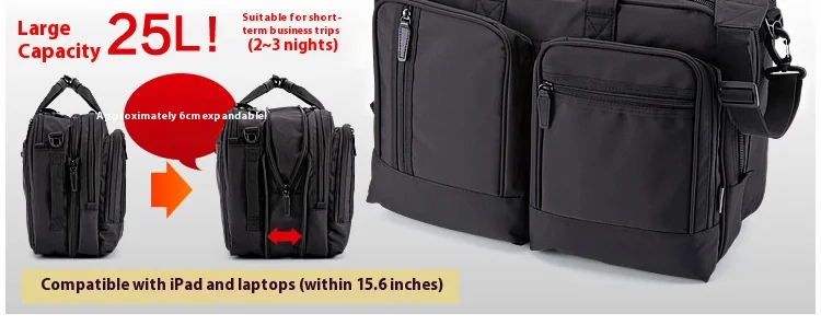 Large Capacitor Bag with Password 3WAY Handheld Double Shoulder Bapa Waterproof Business Nylon Notebook Bag