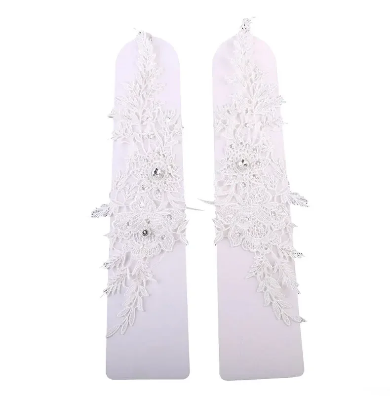 Wedding Bride Gloves Lace Bridal Dress Luxury Long Fingerless Accessories Party  Mariage