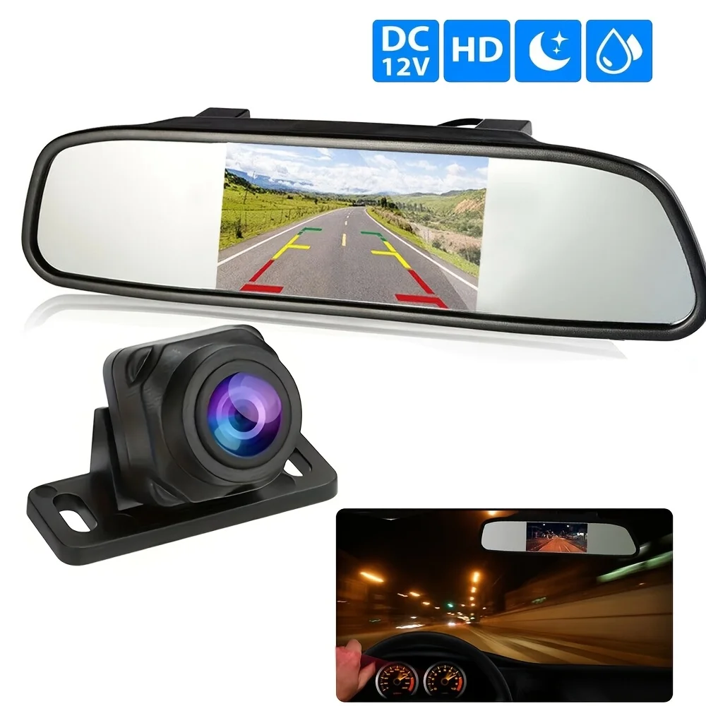 

Комплект резервной камеры с зеркальным монитором HD 10,92 см, система парковочного номерного знака ночного видения заднего вида, простая установка