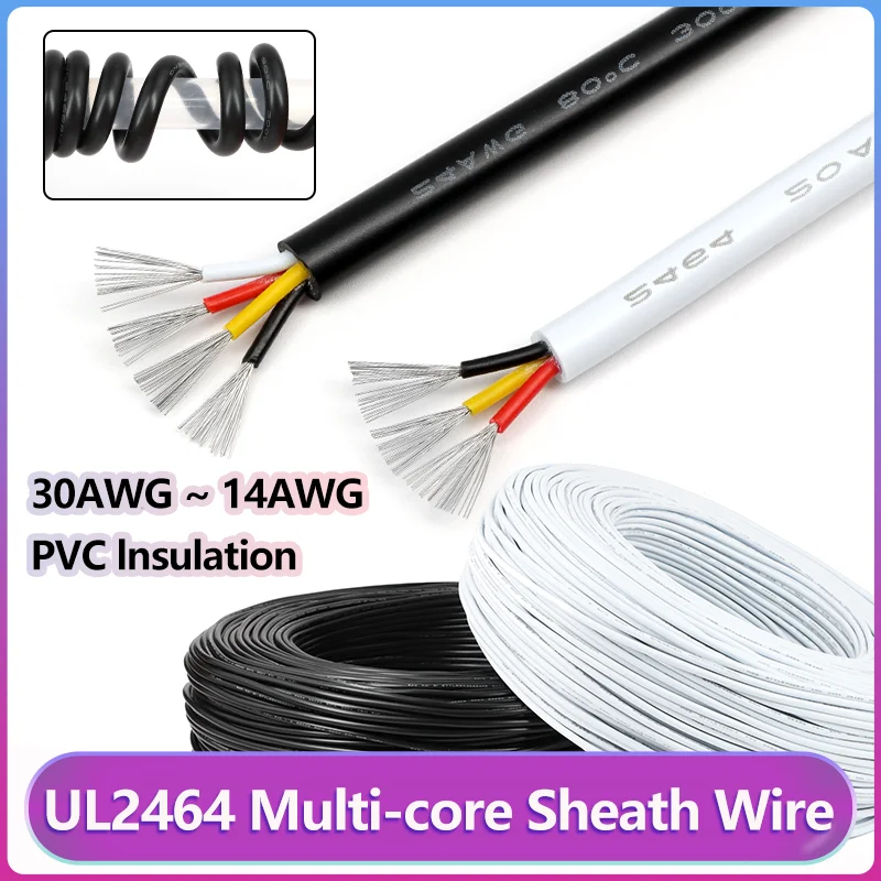 

UL2464 PVC Insulation Sheath Wire 2 3 4 5 6 7 8 9 10 CoresSignal Audio Copper Electronic Cable 30 28 26 24 22 20 18 16 14AWG