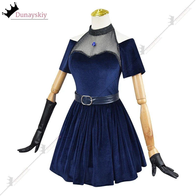 Mizi تأثيري الملابس الغريبة المرحلة لعب الأدوار زي التدرج الوردي الأرجواني شعر مستعار طويل المخملية فساتين حريمي أنيمي ملابس للحفلات