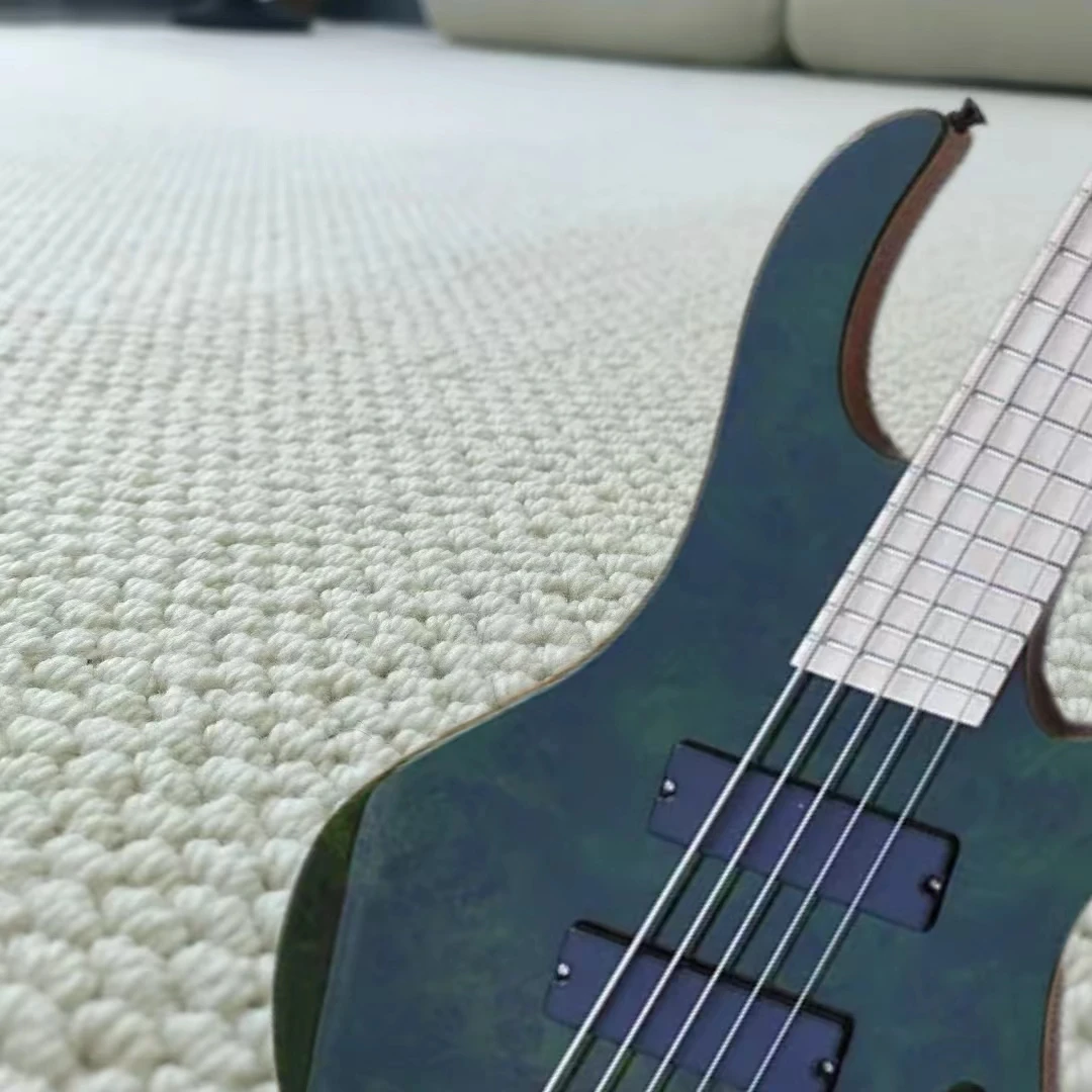 5-String Green Headless Electric Bass Guitar