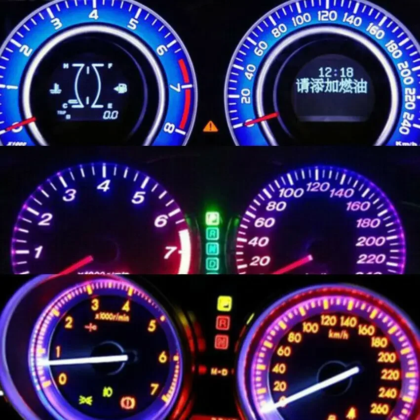 5/10 pçs 12v t5 led painéis de instrumentos do carro lâmpadas painel de instrumentos luz interior painel painel lâmpada lateral acessórios do carro