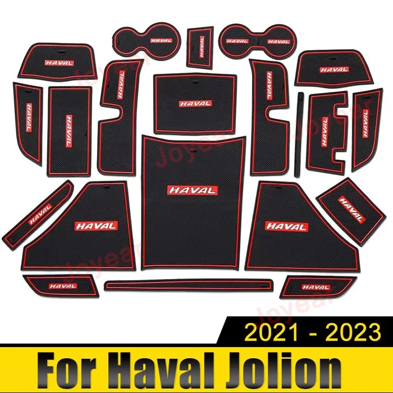 

Car Styling Accessories For Haval Jolion 2021 2022 2023 Door Groove Mat Cup Anti Slip Gate Slot Mats Cup Holder Non-Slip Pads