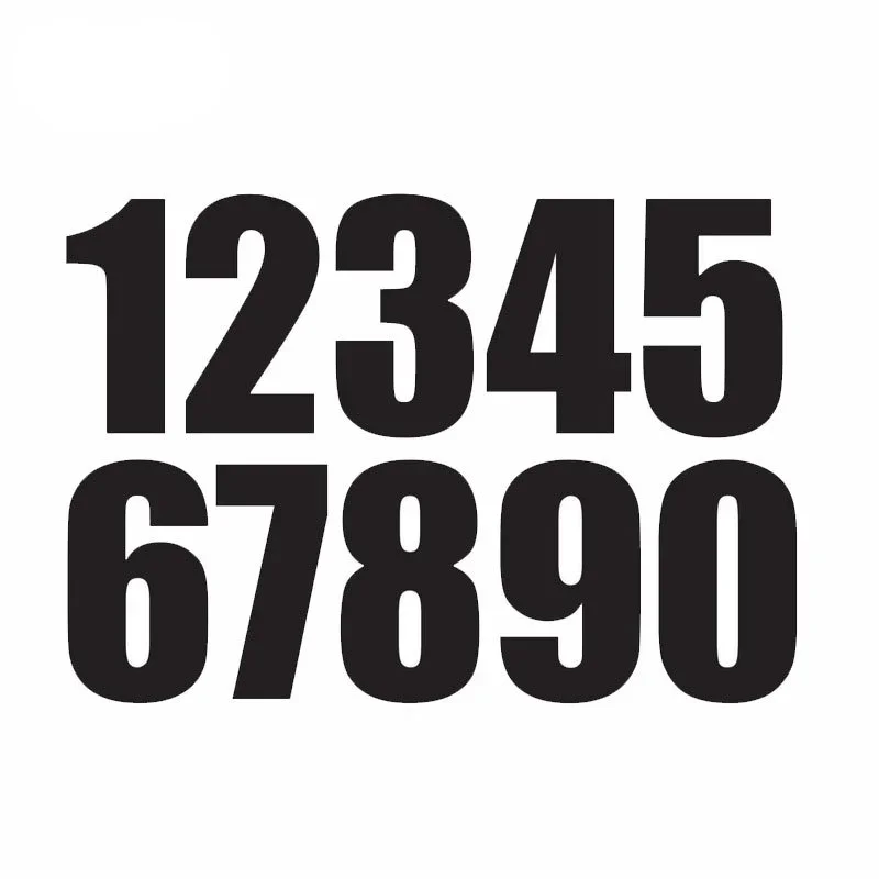 10cm Each Tall 0-9 Numbers Funny Vinyl Decal Sticker Car Stickers Window