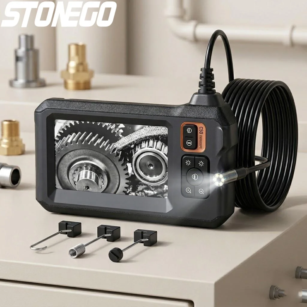 

WiFi Endoscope Camera 1080P HD 4 3 Inch Display Auto Inspection Borescope with 1m 5m 10m Cable Dual Head 2600mAh