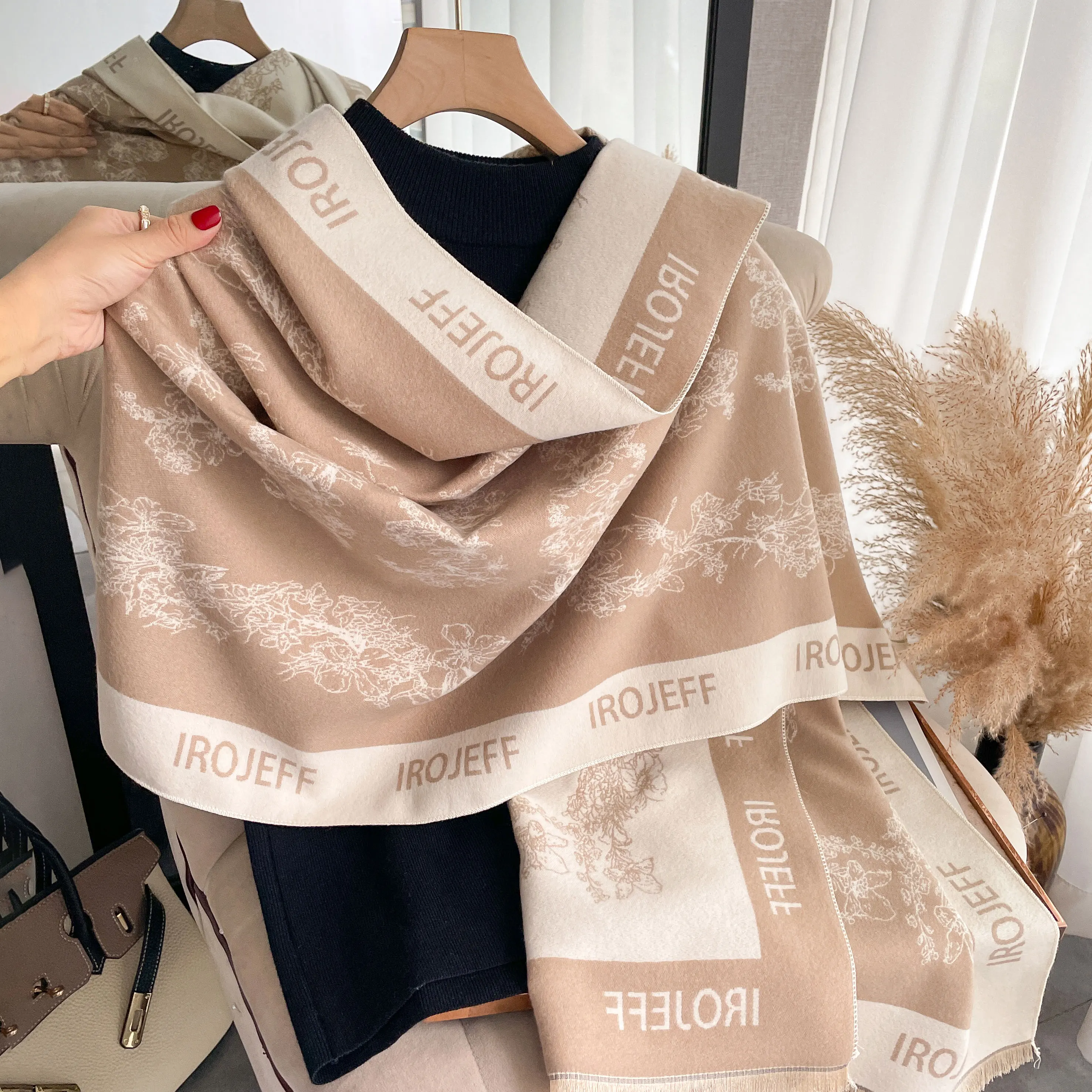 Luxury Brand Winter Cashmere Scarf Women 65x180cm Female Warm Pashmina Shawls Wrap Scarves Blanket Thick Ladies Bufanda Design