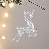 Christmas Decorations Xmas Transparent Acrylic Flower Snowflake Pendants Xmas Tree Ornaments For Home Navidad New Year Supplies