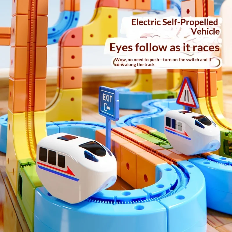 

RC Gear Track Car Set 147PCS Remote Control DIY Building Blocks Educational Assembly Toys For Children Boys Gifts