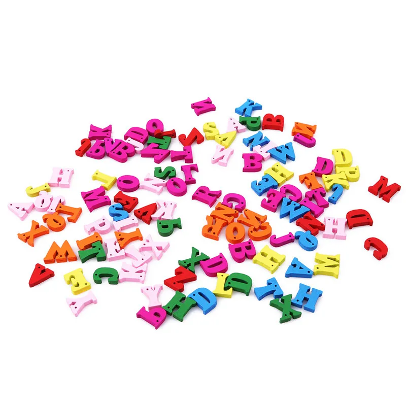 100Pcs lettere Decorative in legno colorate alfabeto in legno lettera da parete per bambini giocattoli per la prima educazione per la festa in casa