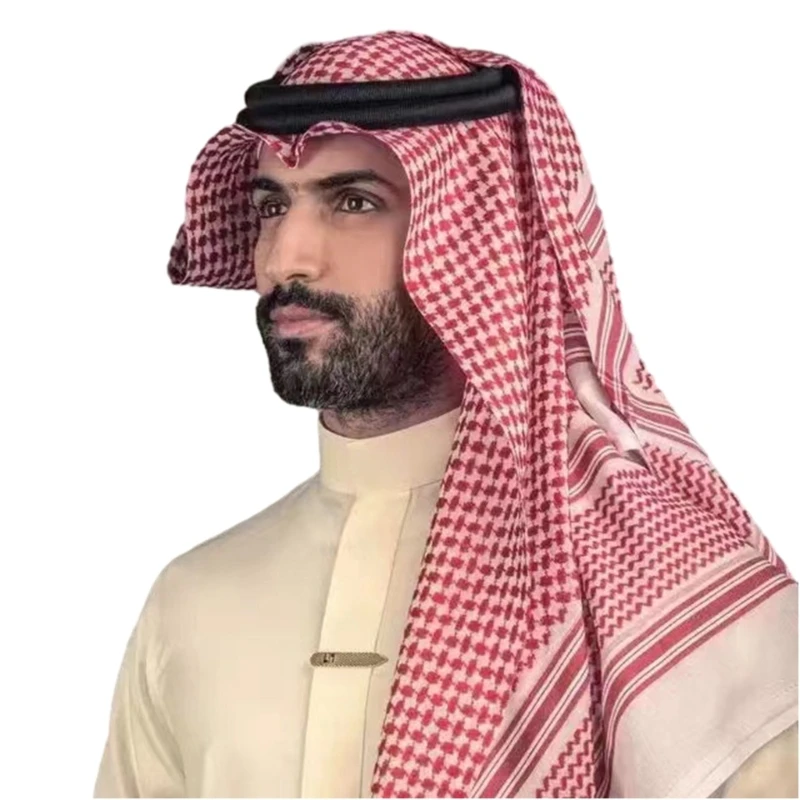 2023 New Ramadans Muslims Dress Abayas Dubai Casual Kaftan Robe Islamic Costume with Arab Head Scarf Keffiyeh Set Gifts for Men