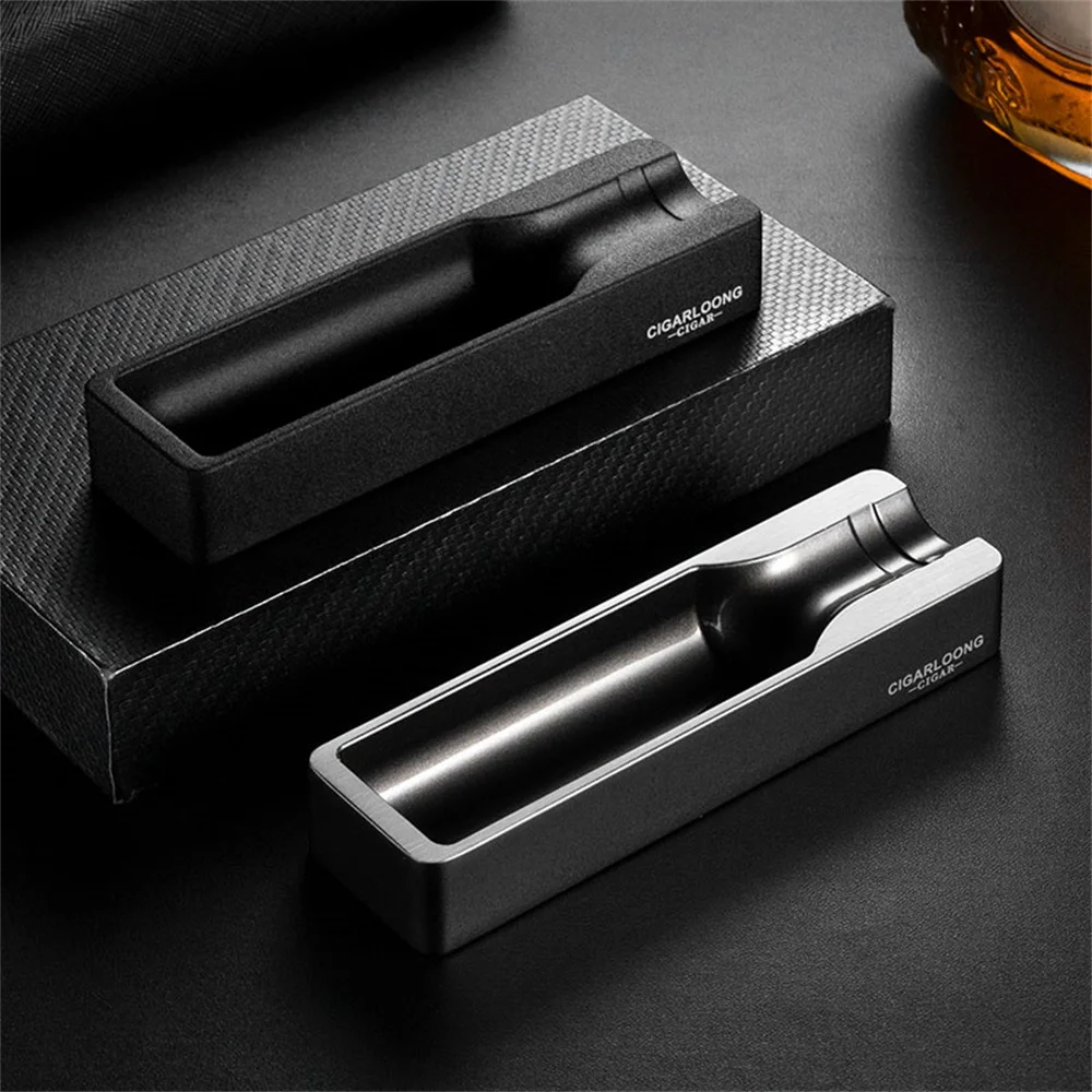 

CIGARLOOONG Lightweight Travel Portable Cigar Ashtray Zinc Alloy Material Holder Tray Cigar Extinguisher Accessories