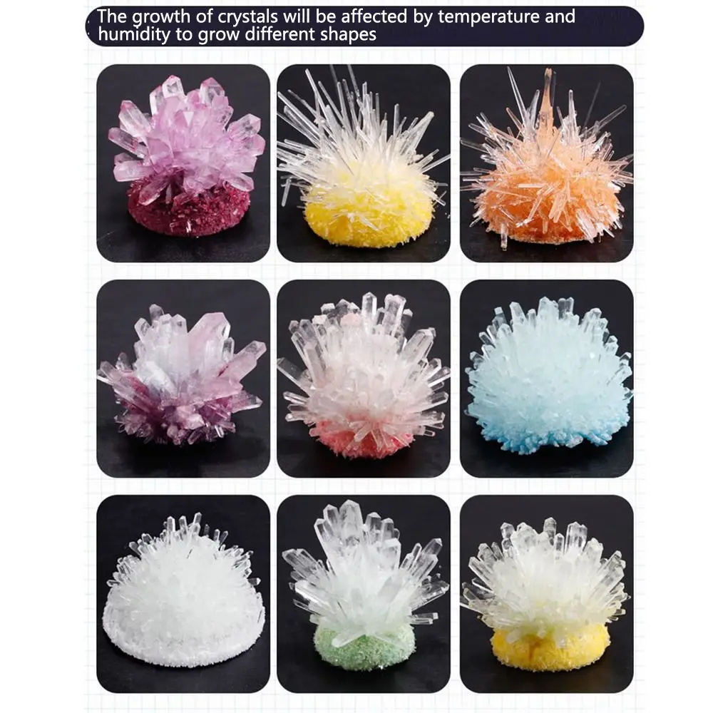 Display Cases Crystal Growing Kit Vibrant Colored Crystals Grow a Crystal DIY Educational Science Toys Stirring Sticks