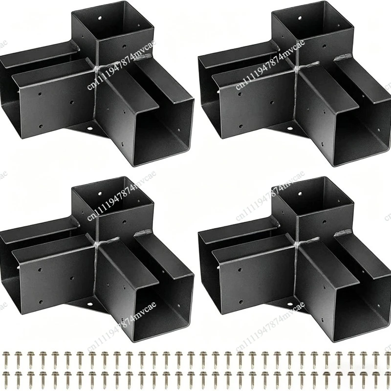 Bestseller Outdoor Pergola Bracket 4 × 4 6 × 6 Corner Bracket, Pergola Bracket, Steel and Wood Combination