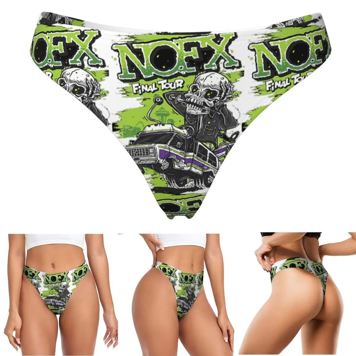 Custom Nofx G-string Panties Breathable Women Stretch Thongs Comfort Underwear