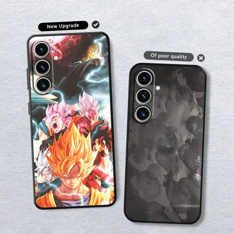 Preto macio caso capa de telefone para samsung galaxy a26 a72 a25 a71 a36 a51 a73 a22 a52 a24 a55 a35 a32 a41 a23 a53 dragon ball retro