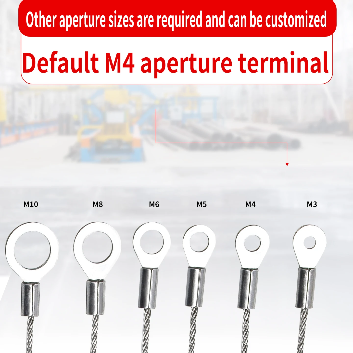4PCS 1.5mm Stainless Steel Wire Rope, End with Loop, M3/M4/M5/M6/M8/M10 Crimping Joint, Wire Safety Rope image 4