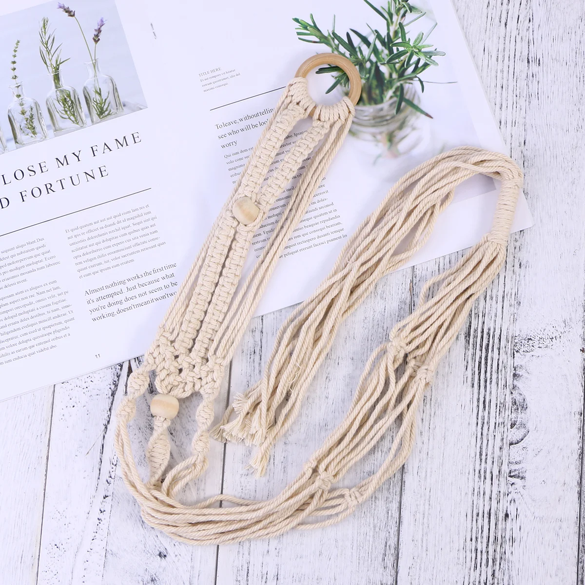 

Cotton Rope Plant Hanger Macrame Planter Hanger Wall Hanging Decor For Indoor Outdoor Durable Strong Fits Pots