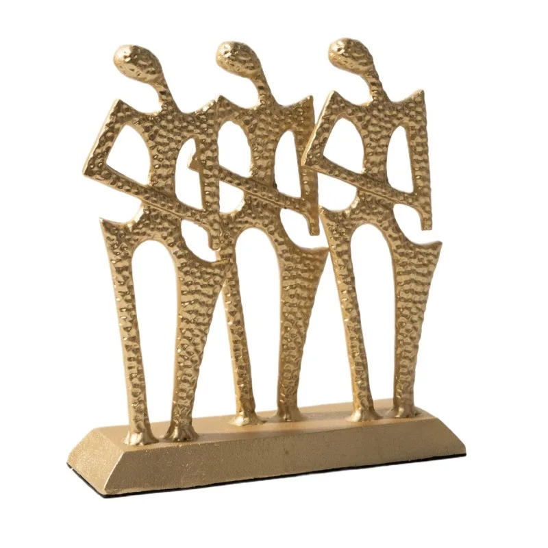 التماثيل الحديثة الإبداعية تمثال معدني غرفة المعيشة الفاخرة منحوتات أنيقة غرفة نوم جمالية الحلي ديكورات المنزل #6