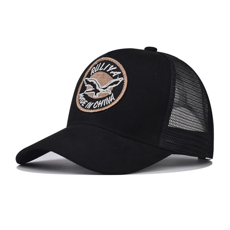 New cross-border suede bird-print baseball cap, versatile trendy outdoor casual summer mesh cap