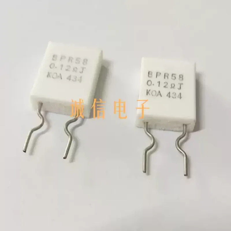 5-100pcs KOA 5W BPR58 0.12R 0.01R 0R12 Cement Resistors Non Inductive Ceramic Resistors Copper Pin