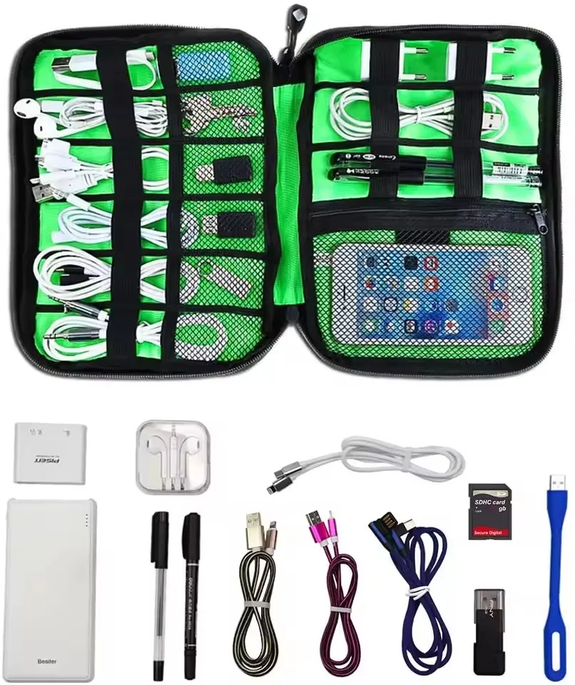 Cable Organizer Storage Bag System Kit Case USB Data Cable Earphone Wire Pen Power Bank SD Card Digital Gadget Device Travel Bag