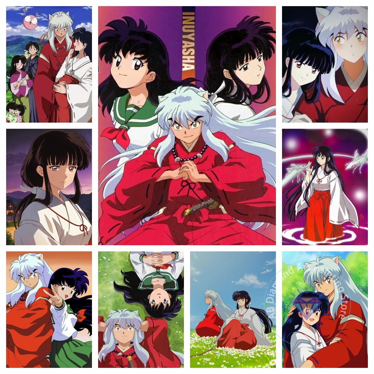 Inuyasha-Higurashi-Kagome-KikyoO Anime 5D DIY Diamant Malerei Kit Diamant Stickerei handgemachte Kunst Geschenk Handwerk Handwerk Einrichtung