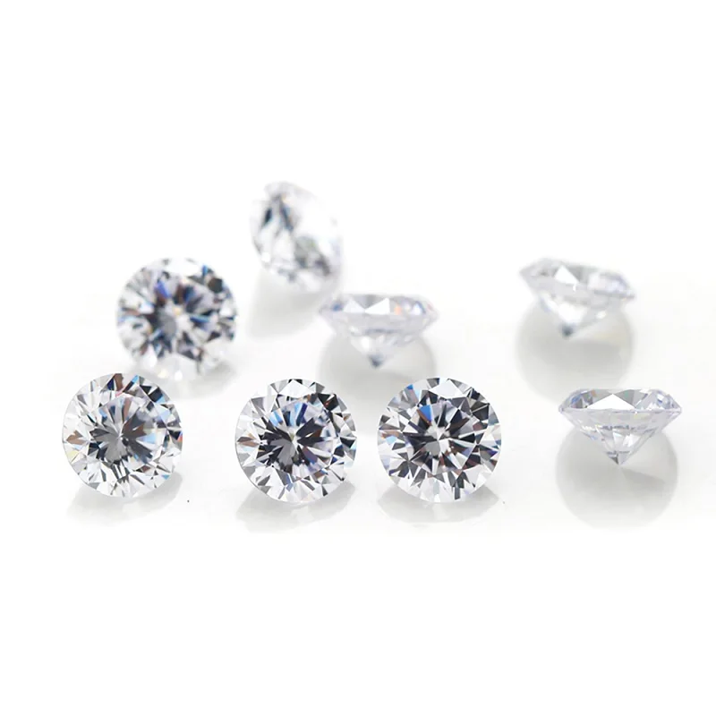 100pcs 0.8~3.0mm Round Cut Lab Grown Loose Moissanite Stone Test Positive GH EF D Color (Without Certificate)