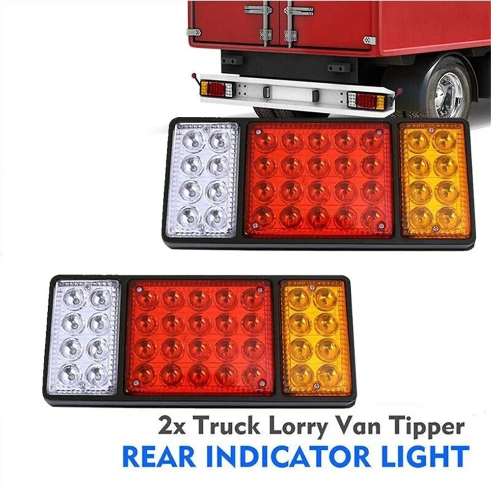 

2pcs Waterproof 12V 36 LED Taillights Car 24v Truck RV Van Bus Rear Tail Trailer Lights Signal Indicator Brake Stop Reverse Lamp