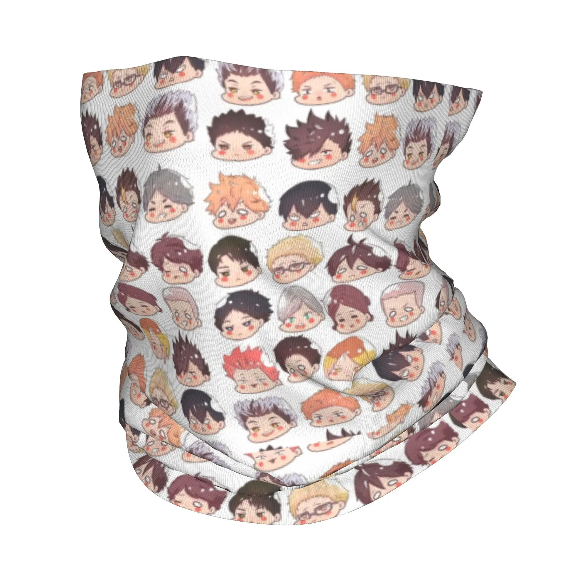 

Haikyuu chibi heads Bandana Neck Cover Printed Wrap Scarf Multifunction Headband Cycling Unisex Adult Winter