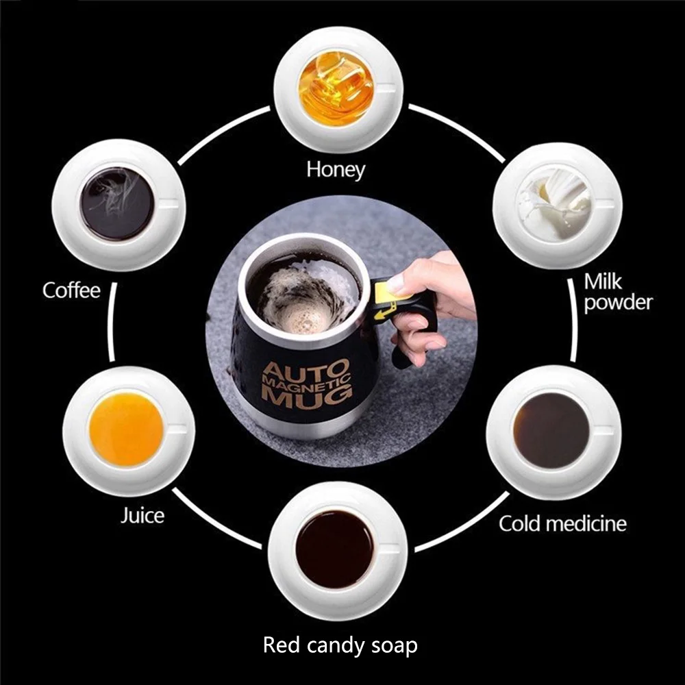 New Automatic Self Stirring Magnetic Mug Creative Lazy Smart Mixer Thermal Cup Stainless Steel Coffee Milk Mixing Cup Blender