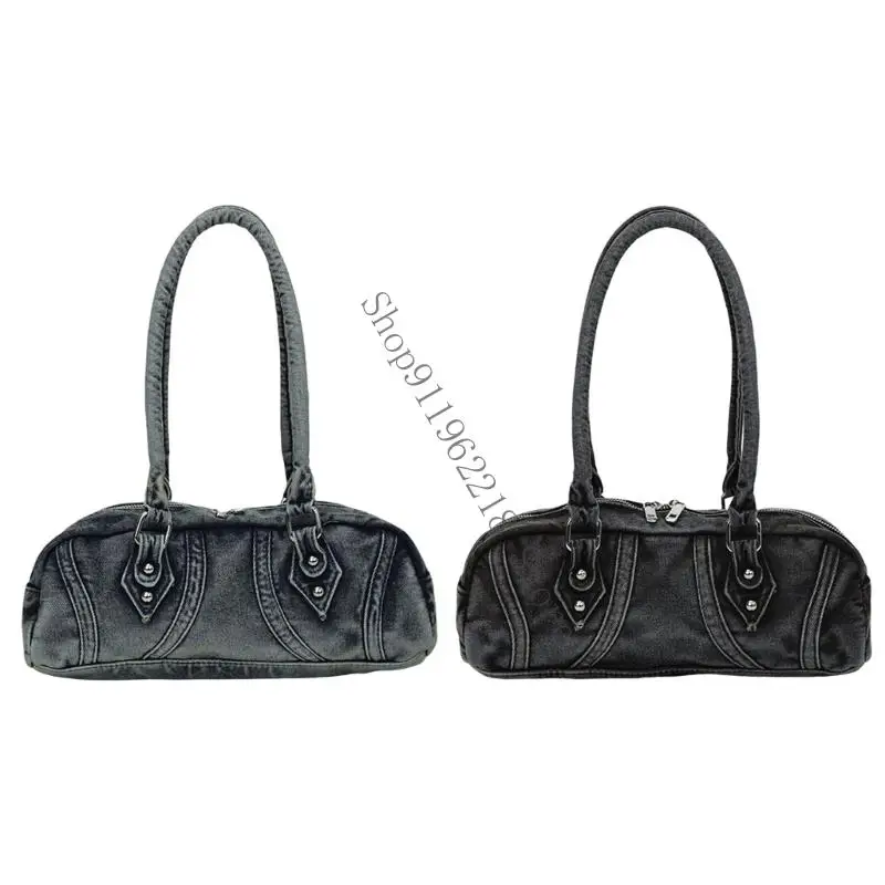 

Korean Styles Armpit Bag with Zippers Punk Shoulder Bag Evening Handbag 066F