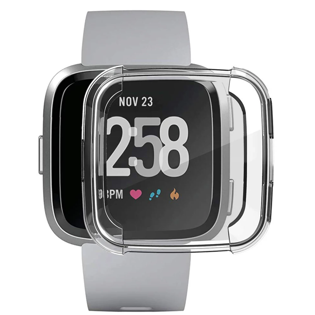 

Watch Protective Case TPU Silicone Watch Shell Anti-Scratch Sports Accessories Compatible with Fitbit Tranparent