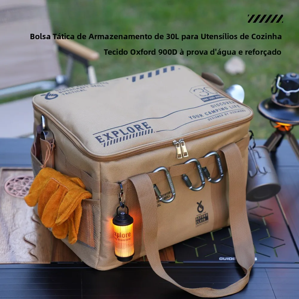 Caixa de Armazenamento Grande para Pesca ao Ar Livre, Equipamento de Piquenique e Camping, Caixa de Armazenamento Empilhável ...